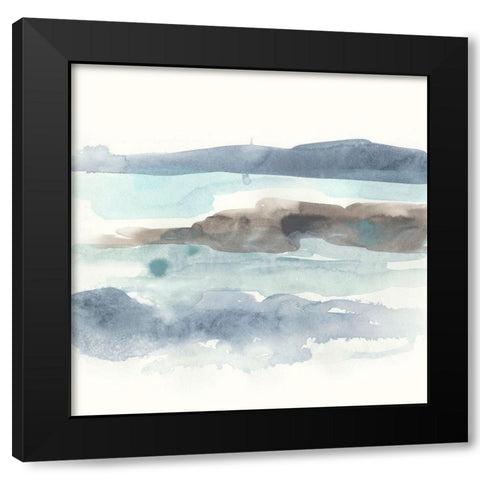 Coastline Sketch II Black Modern Wood Framed Art Print by Vess, June Erica