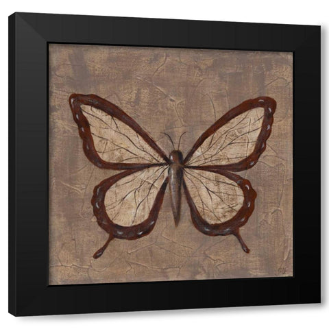 Textured Butterfly II Black Modern Wood Framed Art Print with Double Matting by Reynolds, Jade