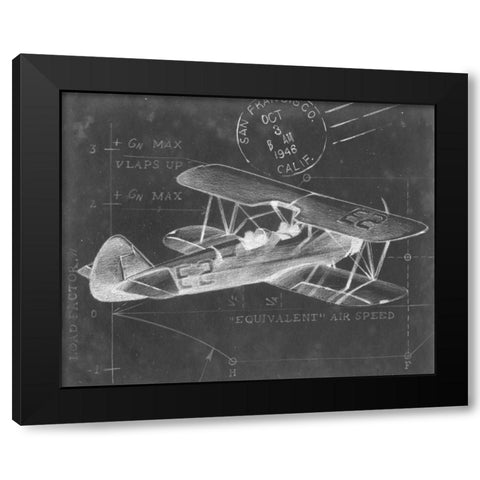 Flight Schematic I Black Modern Wood Framed Art Print by Harper, Ethan