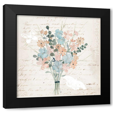 Fleurs Pastel I Black Modern Wood Framed Art Print by Popp, Grace
