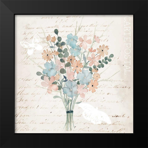 Fleurs Pastel I Black Modern Wood Framed Art Print by Popp, Grace