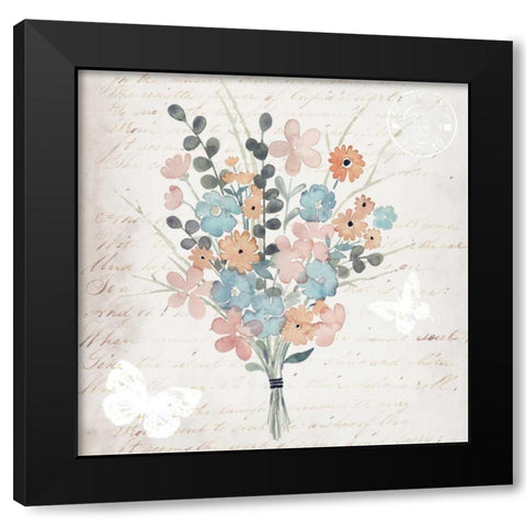Fleurs Pastel II Black Modern Wood Framed Art Print with Double Matting by Popp, Grace