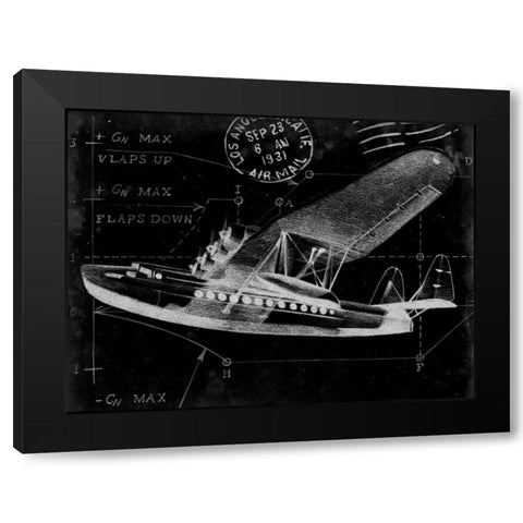 Flight Schematic III Black Modern Wood Framed Art Print by Ethan Harper