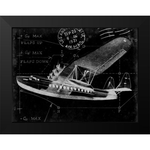Flight Schematic III Black Modern Wood Framed Art Print by Ethan Harper