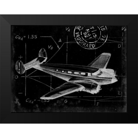 Flight Schematic IV Black Modern Wood Framed Art Print by Ethan Harper