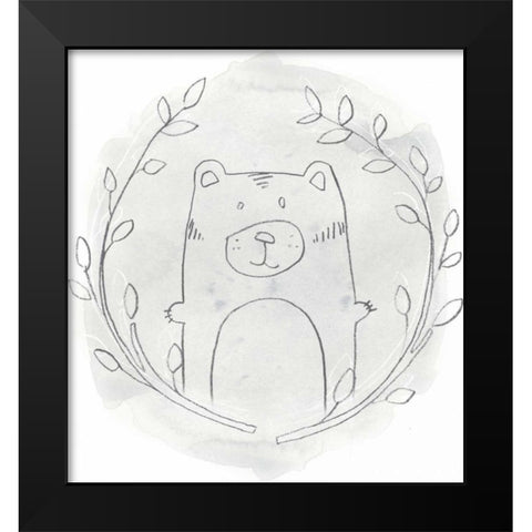 Woodland Vignettes IV Black Modern Wood Framed Art Print by Vess, June Erica