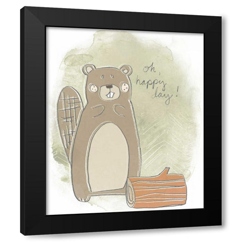 Woodland Whimsy III Black Modern Wood Framed Art Print by Vess, June Erica