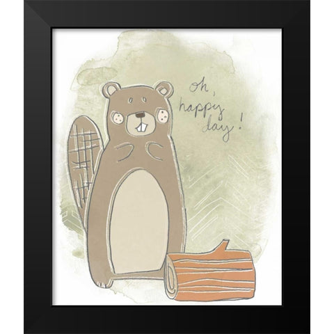 Woodland Whimsy III Black Modern Wood Framed Art Print by Vess, June Erica