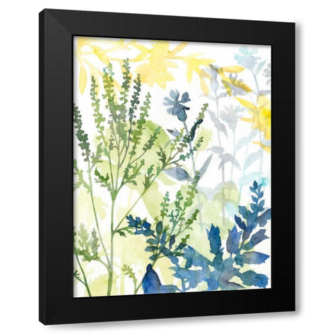 Layered Blooms I Black Modern Wood Framed Art Print by Meagher, Megan