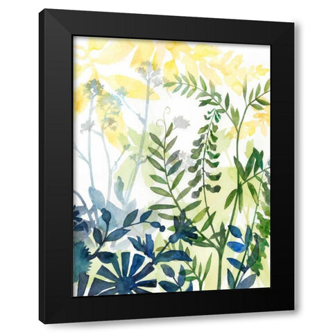 Layered Blooms II Black Modern Wood Framed Art Print by Meagher, Megan
