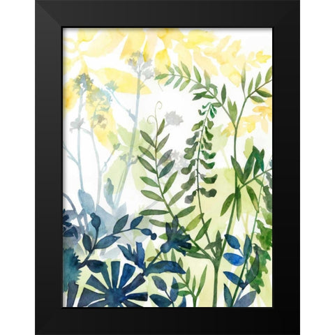 Layered Blooms II Black Modern Wood Framed Art Print by Meagher, Megan