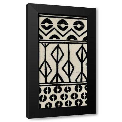 Tribal Pattern in Cream I Black Modern Wood Framed Art Print with Double Matting by Vess, June Erica