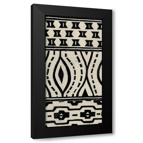 Tribal Pattern in Cream II Black Modern Wood Framed Art Print by Vess, June Erica