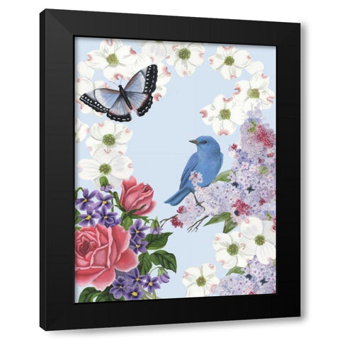 Bird Garden I Black Modern Wood Framed Art Print with Double Matting by McCavitt, Naomi