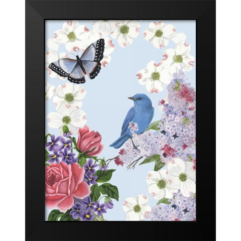 Bird Garden I Black Modern Wood Framed Art Print by McCavitt, Naomi