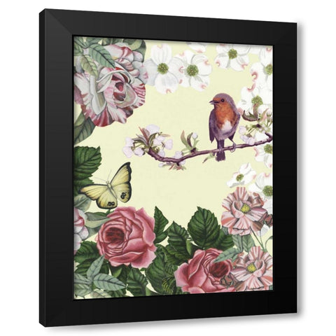 Bird Garden II Black Modern Wood Framed Art Print by McCavitt, Naomi
