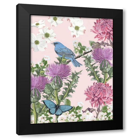 Bird Garden IV Black Modern Wood Framed Art Print by McCavitt, Naomi