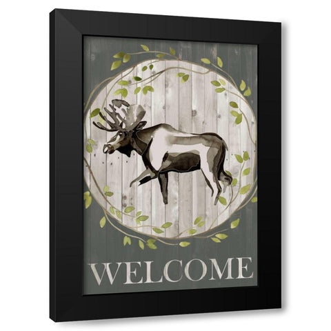 Woodland Welcome IV Black Modern Wood Framed Art Print by Popp, Grace