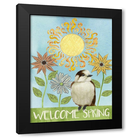 Spring Welcome I Black Modern Wood Framed Art Print with Double Matting by Popp, Grace