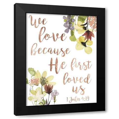 Divine Romance II Black Modern Wood Framed Art Print with Double Matting by Studio W