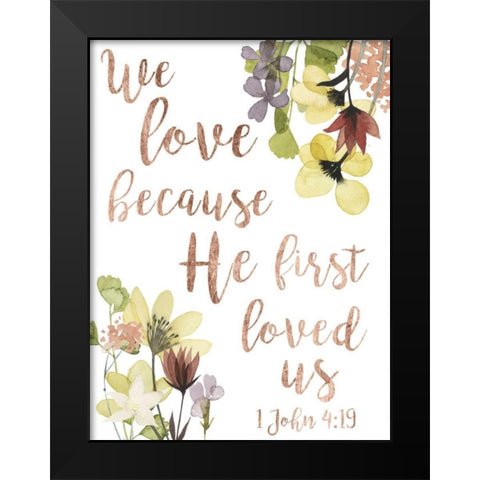 Divine Romance II Black Modern Wood Framed Art Print by Studio W