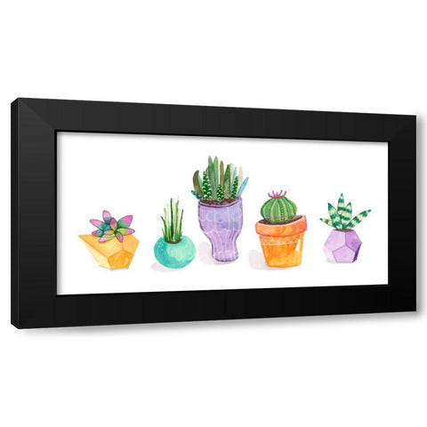 Succulent Display II Black Modern Wood Framed Art Print with Double Matting by Ewer, Rebekah