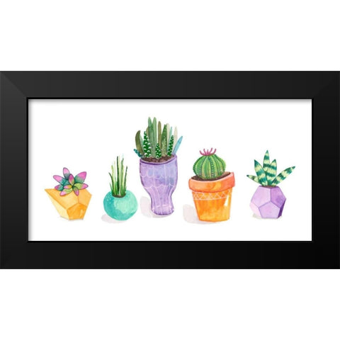Succulent Display II Black Modern Wood Framed Art Print by Ewer, Rebekah