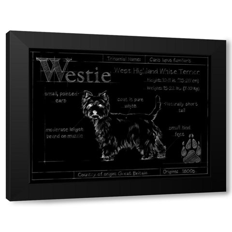 Blueprint Westie Black Modern Wood Framed Art Print by Ethan Harper