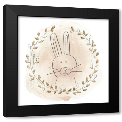 Golden Woodland Vignette I Black Modern Wood Framed Art Print by Vess, June Erica