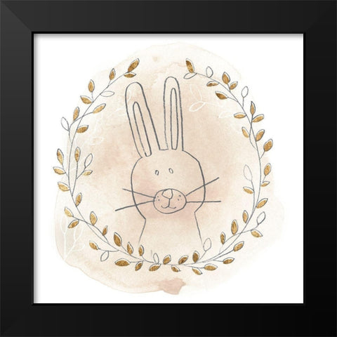 Golden Woodland Vignette I Black Modern Wood Framed Art Print by Vess, June Erica