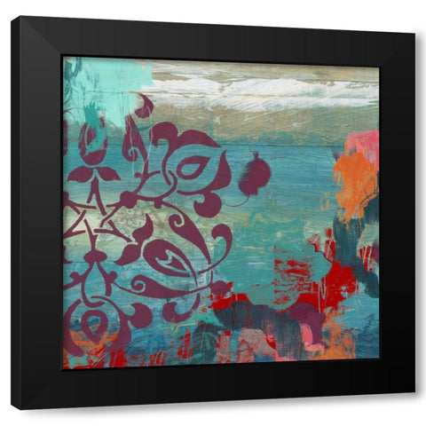 Jewel Tone Garden I Black Modern Wood Framed Art Print by Vess, June Erica