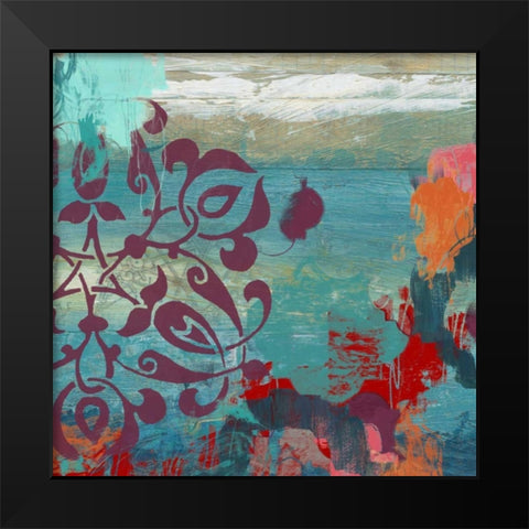 Jewel Tone Garden I Black Modern Wood Framed Art Print by Vess, June Erica