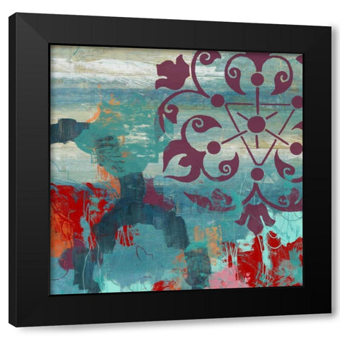 Jewel Tone Garden II Black Modern Wood Framed Art Print by Vess, June Erica