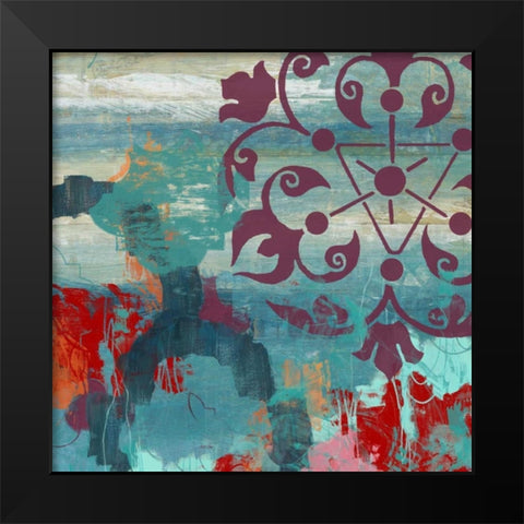 Jewel Tone Garden II Black Modern Wood Framed Art Print by Vess, June Erica