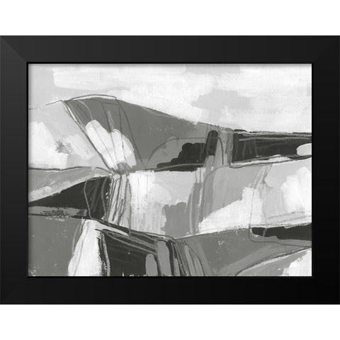 Neutral Landscape Sketch II Black Modern Wood Framed Art Print by Vess, June Erica