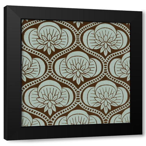 Spa and Sepia Tile I Black Modern Wood Framed Art Print with Double Matting by Vision Studio
