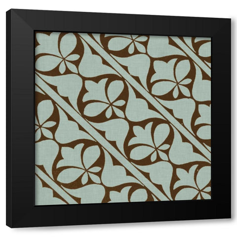 Spa and Sepia Tile V Black Modern Wood Framed Art Print with Double Matting by Vision Studio