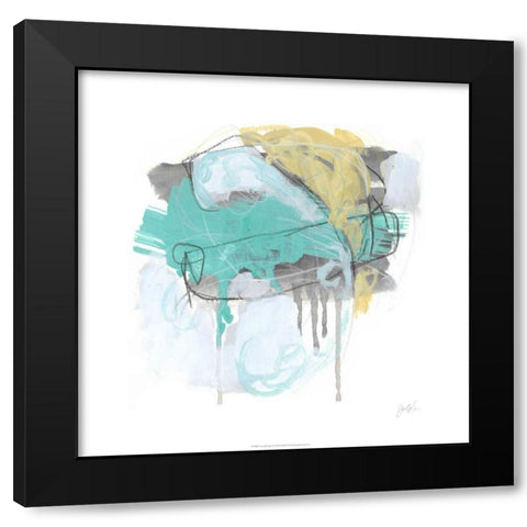 Gestural Logic IV Black Modern Wood Framed Art Print with Double Matting by Vess, June Erica