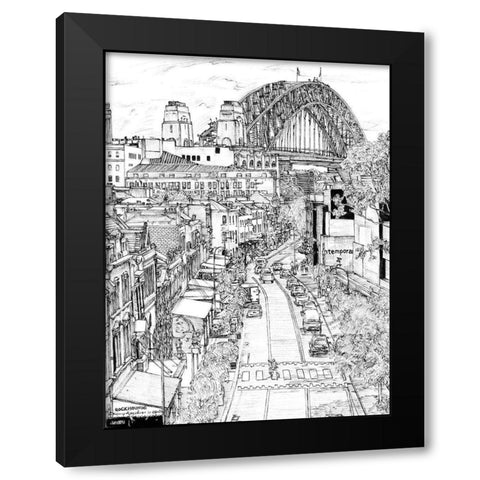 City in Black and White II Black Modern Wood Framed Art Print with Double Matting by Wang, Melissa