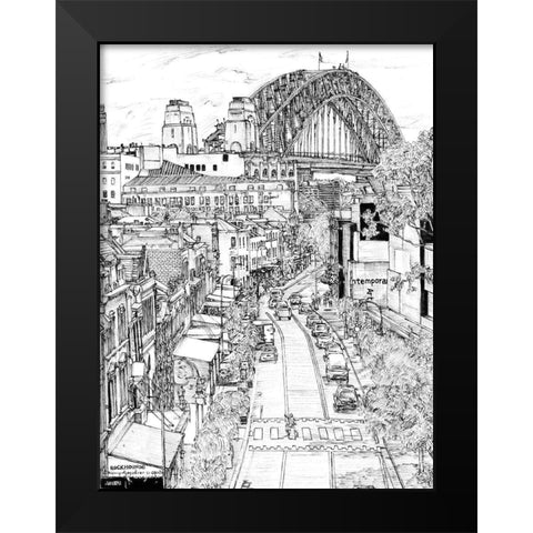 City in Black and White II Black Modern Wood Framed Art Print by Wang, Melissa