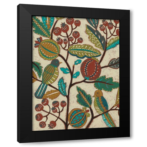 Berry Branch I Black Modern Wood Framed Art Print with Double Matting by Zarris, Chariklia