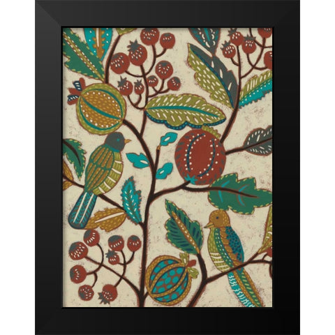 Berry Branch I Black Modern Wood Framed Art Print by Zarris, Chariklia