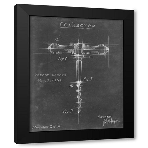 Corkscrew Diagram II Black Modern Wood Framed Art Print by Harper, Ethan