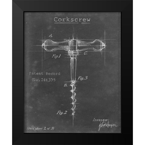 Corkscrew Diagram II Black Modern Wood Framed Art Print by Harper, Ethan