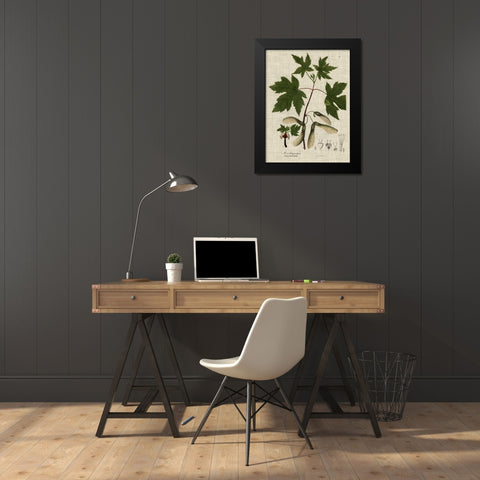Linen and Leaves II Black Modern Wood Framed Art Print by Vision Studio