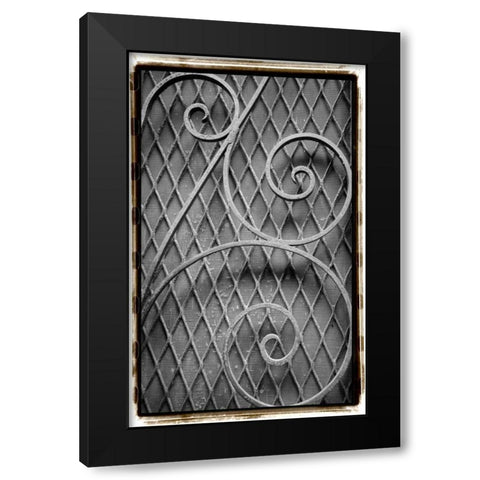 French Quarter Ironwork II Black Modern Wood Framed Art Print with Double Matting by DeNardo, Laura