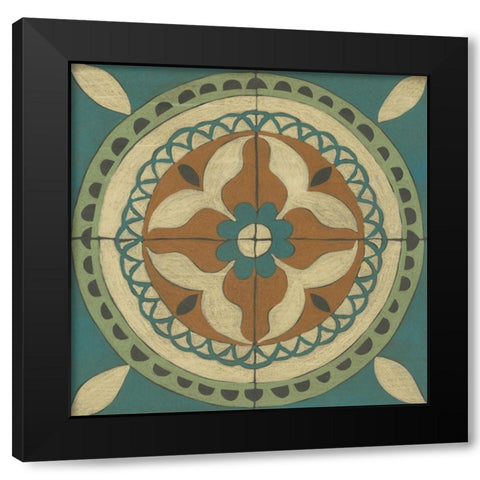 Fraser Tile I Black Modern Wood Framed Art Print with Double Matting by Zarris, Chariklia