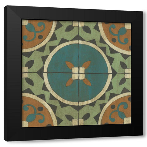 Fraser Tile IV Black Modern Wood Framed Art Print with Double Matting by Zarris, Chariklia