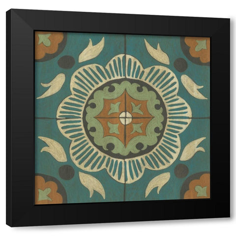 Fraser Tile VI Black Modern Wood Framed Art Print with Double Matting by Zarris, Chariklia