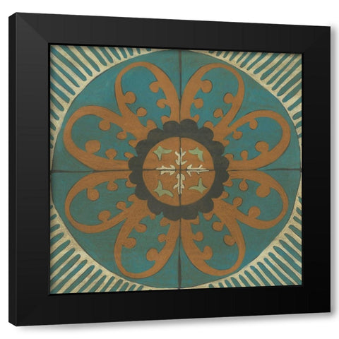 Fraser Tile VII Black Modern Wood Framed Art Print with Double Matting by Zarris, Chariklia